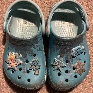 CROCS Kids Slippers - Blue and Silver Frozen Theme